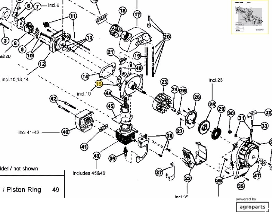 Forgattyúsház MTD / 753-04747 BV 3100 lombfúvóhoz kép