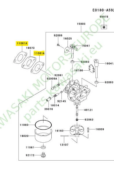 Kawasaki karburátor - motor tömítés (KM-008783) (11061-2215)