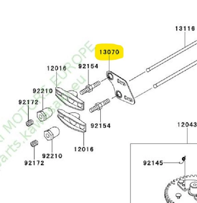 Kawasaki FJ180V szeleprugó alatti lemez (KM-009747) (13070-2118)