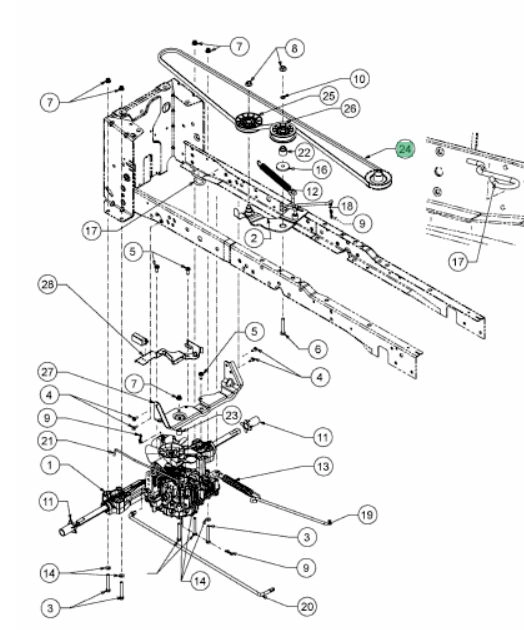 Ékszíj XT1 + XT2 gyűjtős traktorhoz (19A1312A603)