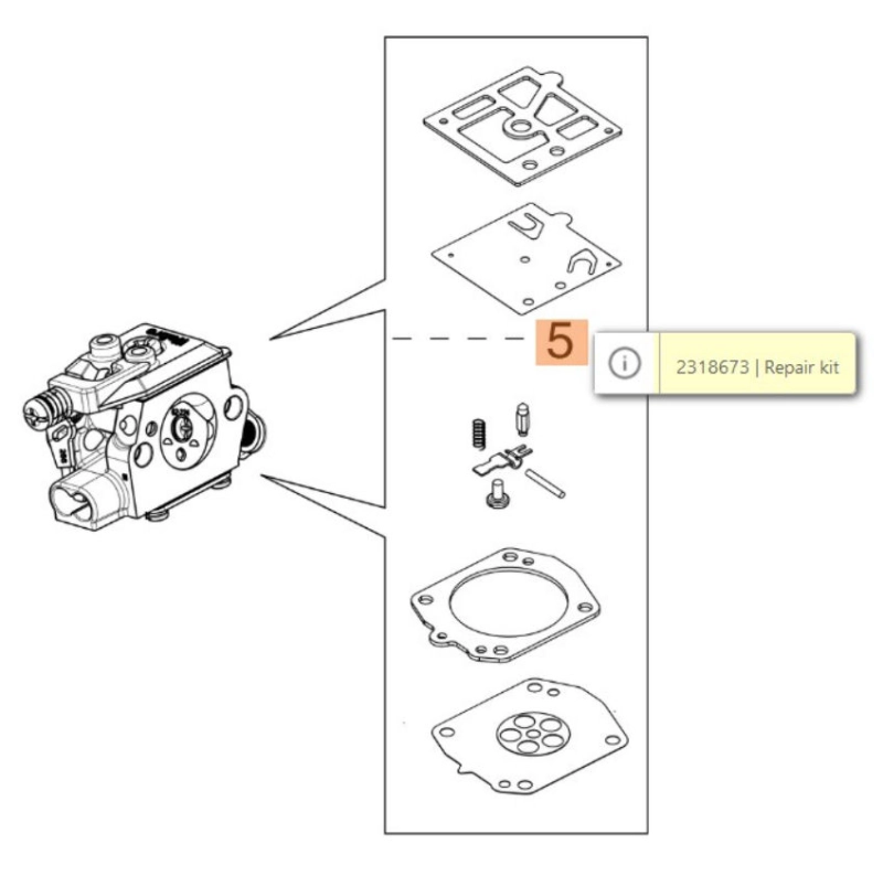 Karburátor membrán készlet láncfűrészhez / 24-2318673