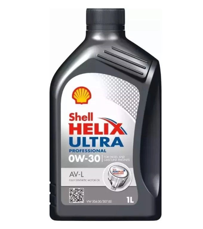 Shell Helix Ultra Professional AV-L 0W-30 Audi, VW  benzin- és dízelmotorok részére szolgáló motorolaj 1L,  ACEA C3, VW 504.00/507.00 (12550046303) kép