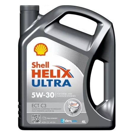 Shell Helix Ultra ECT C3 5W-30 motorolaj 4 L, ACEA C3, API SN, MB 229.51, 229.31, BMW LL-04, GM dexos2™ licence GB2C0710014, Chrysler MS-11106 (12550050441) kép