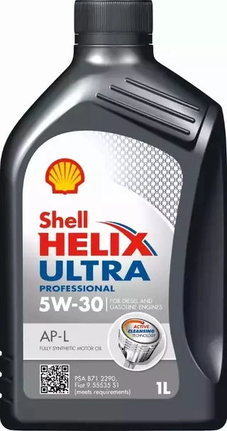 Shell Helix Ultra Professional AP-L 5W30  Peugeot, Citroen, valamint az ACEA C2 előírásainak megfelelő dízelmotorok motorolaja 1L, ACEA C2, PSA B71 2290 (Euro 5-ös vagy korábbiakra) (12550046655) kép