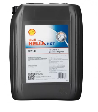 Shell Helix HX7 10W-40 motorolaj 20 L, API SN, ACEA A3/B3, A3/B4, MB jóváhagyás 229.3, VW 501.01/505.00, (12550054630) kép