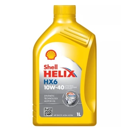 Shell Helix HX6 10W-40 motorolaj 1 L, API SN Plus, SN, ACEA A3/B4, VW 501.01/505.00, Renault RN0700 (12550053775) kép
