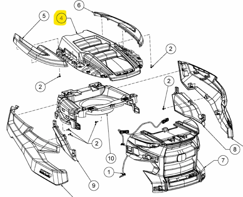 Mtd motorháztető betét felső fekete XT1, XT2, XT3 2023-tól (731-24591)