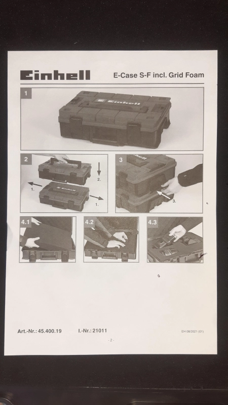 Einhell E-Case S-F rendszerkoffer habszivacs betéttel (4540019)