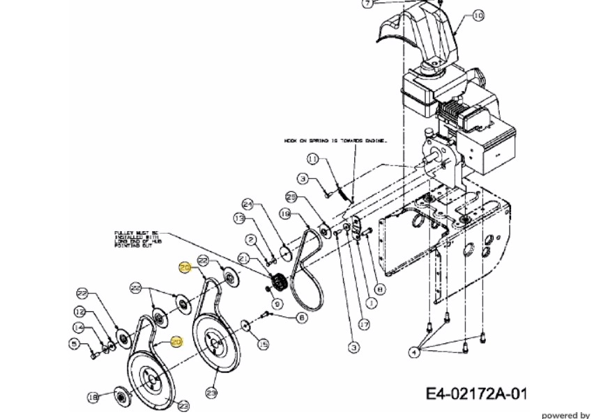 MTD ékszíj hómaró meghajtáshoz (754-0430B)