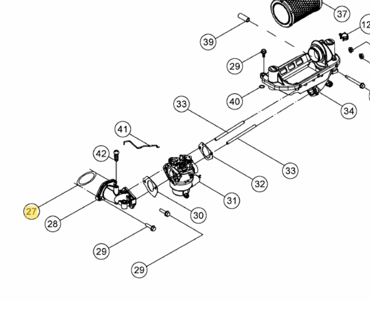 MTD szívócső tömítés O-gyűrű 7T90 36x2,5  (751-15711) kép