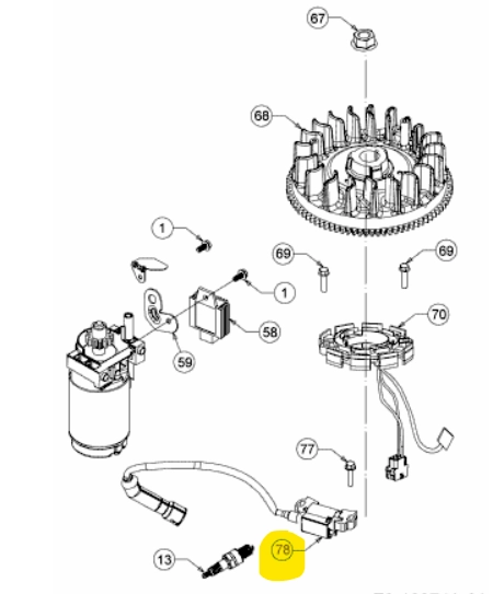 MTD gyújtótekercs 7T84 (794-00136A) kép