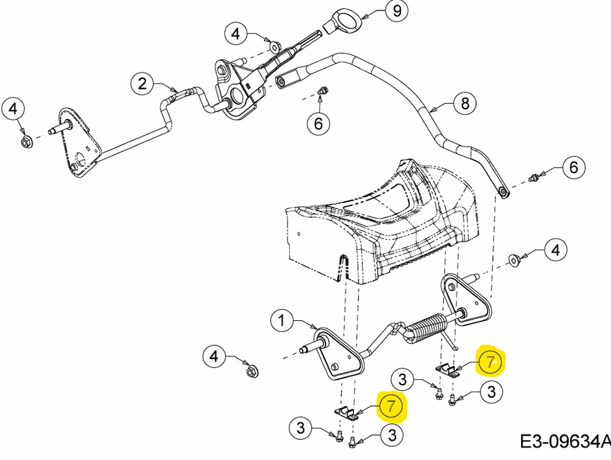 Cub Cadet elsőtengely rögzítő műanyag félpersely P,Q,T deck (741-0492A)