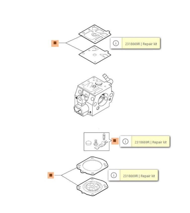 Karburátor membrán készlet láncfűrészhez / 24-2318669
