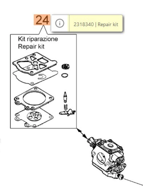 Karburátor membrán készlet láncfűrészhez / 24-2318340