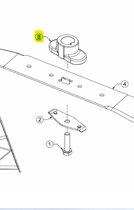 Fűnyíró késtartó MTD 46SPB 25.4 mm honda tipusokhoz