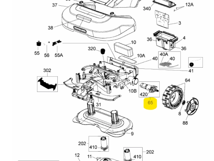 MTD robotfűnyíró hajtómű RS, XR3 modellekhez (SMSB6206B)