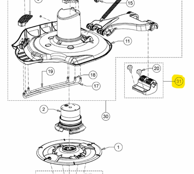 RK és XR5 robotfűnyíró vágásmagasság állító emelő kar (753-11397A)