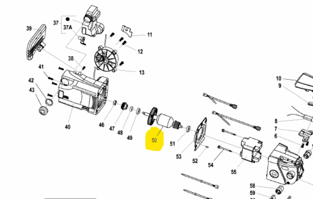 Wolf-Garten CSE 2035 láncfűrész Villanymotor forgó rész (SG-20816409) kép