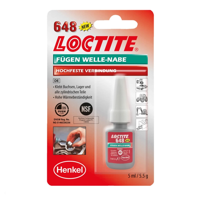 LOCTITE 648 nagy hőállóságú csap és csapágy rögzítő növelt hőállóságú (180ºC) (L648-5) kép