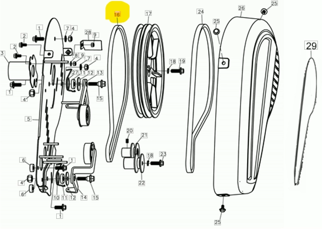 Oleo-Mac Ékszíj hátrameneti - MH 175 RK-RKS - Li M-39 - 10 x 990 (24-L66151135) kép