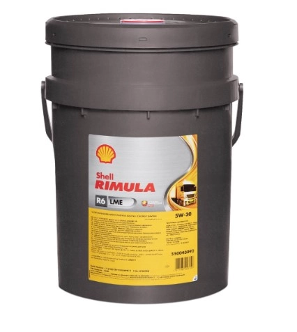 Shell Rimula R6 LME 5W-30 motorolaj 20 L ACEA E6, E7,MB 228.51,Volvo VDS-3, MAN M 3477, 3677, IVECO TLS E6 (12550043092)