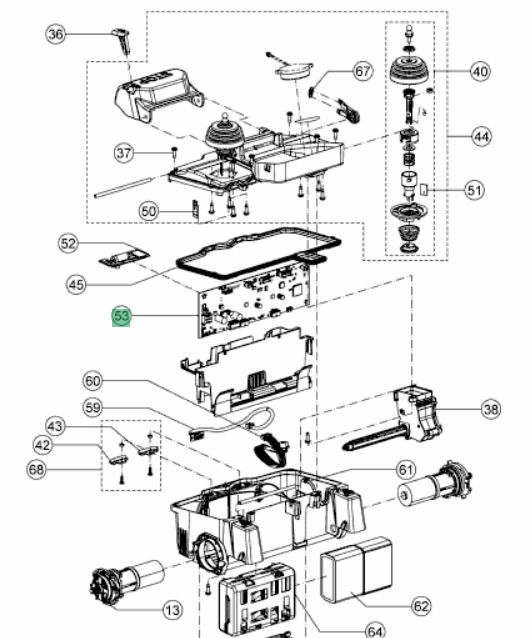 XR és RK 1000, 2000 robotfűnyíró alaplap 625-09001A (753-11263)