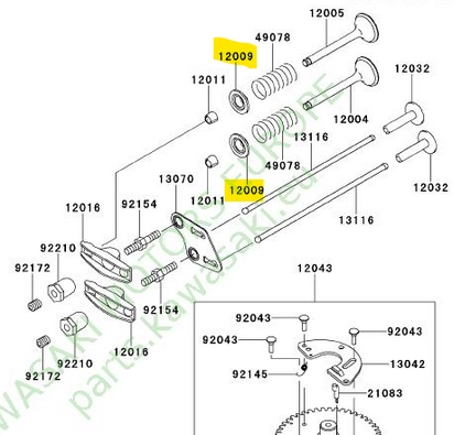 Kawasaki FJ180V szeleprugó tányér 12009-2072 (KM-017401)