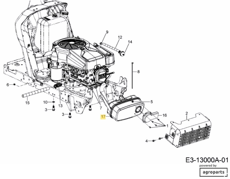 Cub Cadet kipufogó LT1, LT2 (751-15799)