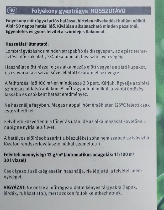 Wolf-Garten LL 300 RS Hosszú hatású folyékony gyeptrágya újratölthető induló szett, 3 liter üres flakonnal (3845830)