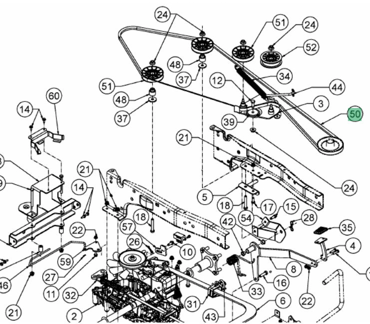 Ékszíj XT3 gyűjtős traktorhoz (19A1314A603)