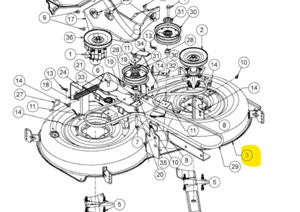 MTD fűnyíró késház XT2 QR106 késház 2019-től (683-05554637) kép