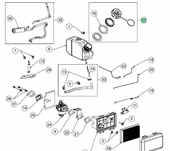 MTD üzemanyagtank sapka / 751-14407