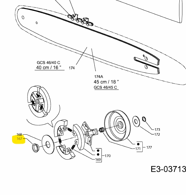 MTD GCS láncfűrész kuplungpersely (SG-2044340) kép