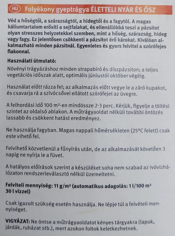 Wolf-Garten LV 300 RS Hosszú hatású folyékony gyeptrágya újratölthető induló szett, 3 liter üres flakonnal (3848830)