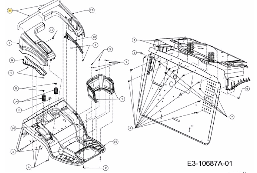 Cub Cadet karosszéria gumi, tömítés (721-04922A) kép