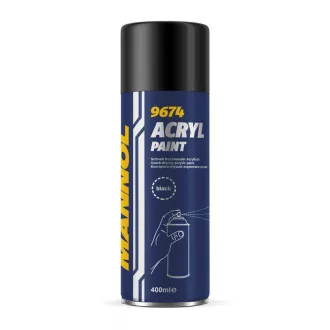  MANNOL 9674 Acryl Paint Black – matt fekete akrilfesték spray, 400 ml (086089)