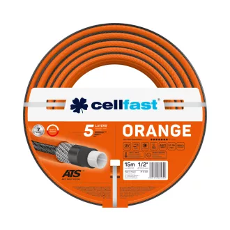   CELLFAST Locsolótömlő 5 rétegű ORANGE 1/2&quot  15 m (15-004)