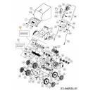 Mtd, Wolf-Garten gyeplazító késtengely, komplett 37 cm munkaszélesség MBS3701 (196-281-600)