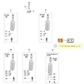   Oleo-Mac Fúrószár kés MTL 40,51,81,85 - 15cm (24-375100093A)