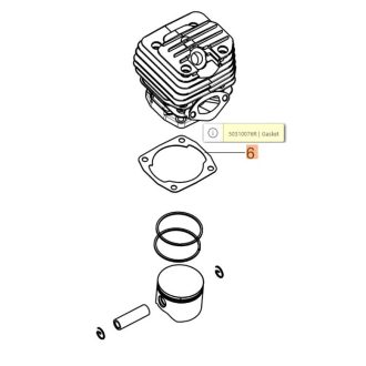   Oleo-Mac tömítés hengertalp MTH 510, 5100, 560, 5600, GSH 51, 510, 56, 560 (24-50310076)