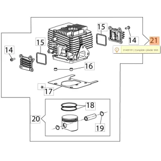   Oleo-Mac Henger komplett 45 mm, BC 530, BC 550 ( 24-61400181 )