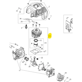   Oleo-Mac henger komplett - dugattyú, talptömítés BCH 500 T (24-61510103)