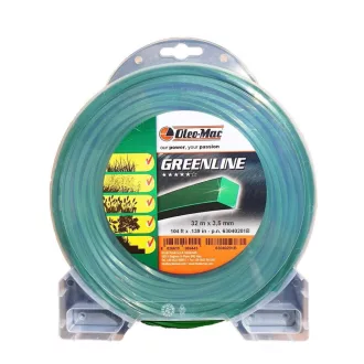   Oleo-Mac Greenline négyzetes zöld Damil 32 m x 3.5 mm (63040201B)