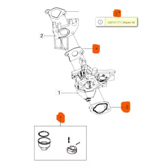   Oleo-Mac karburátor tömítéskészlet, K 800HC-HT MH 175RK,-197RK-RKS,-198 RK (24-L66151171)
