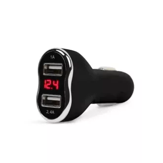   Autós szivargyujtó adapter 2xusb, feszmérövel fekete 55055bk (266469)