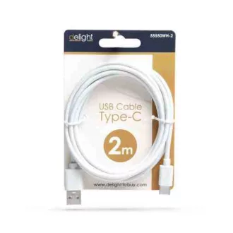 Adatkábel usb-cfehér 2m55550wh-2  (266648)
