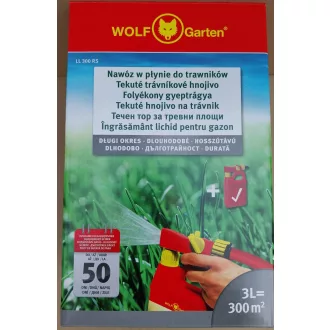   Wolf-Garten LL 300 RS Hosszú hatású folyékony gyeptrágya újratölthető induló szett, 3 liter üres flakonnal (3845830)
