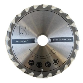   Scheppach TCT fűrészlap (210 x 30 x 2,6 mm, 24 fogú) HM 210 L / HS 81 S / HS 80-hoz (3901208701)