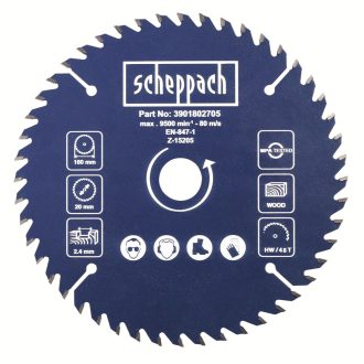   Scheppach Fűrészlap TCT (160 x 20 x 2,4 mm, 48 fogú) DIVAR 55 / PL 55-höz (3901802705)