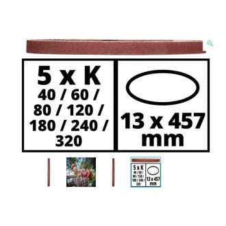   Einhell Csiszolószalag szett 13x457, 35tlg. keskeny szalag (4419817)